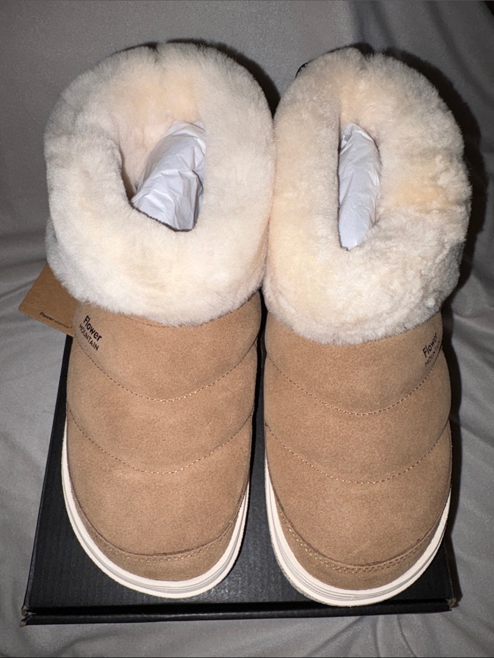 NWT Flower Mountain FAMI MID WOMAN Leather and wool ankle boots - Brown - Picture 9 of 16